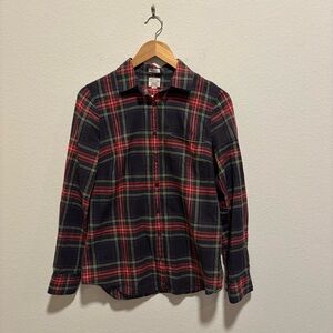 J. Crew Women’s Perfect Fit Red and Green Plaid Shirt